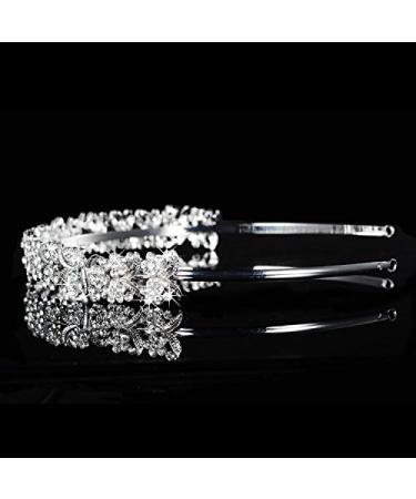 Handmade Crystal Rhinestone Flower Tiara Headband for Bridal Wedding Events - Buy Online on GoSupps.com