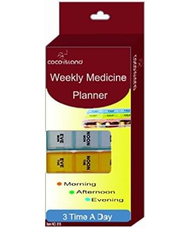 Weekly 3 Compartment Pill Organizer | CoCo Island Medicine & Vitamin Storage - International Shipping - Buy Online on GoSupps.com