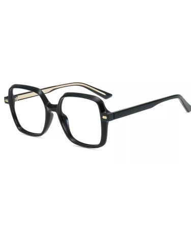 Firmoo Reading Glasses with Prescription Strength 1.00x to 3.00x Women Men Round Blue Light Filter Computer Glasses TR90 (Black) 1.25x Blackb