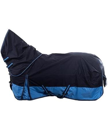 RL24 Weiddecke Full Neck Horse Blanket - 600D Nylon Waterproof Winter Feed Blanket in Blue/Baby Blue Size 125 cm (300g/m ) - Buy Online on GoSupps.com