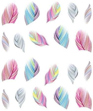 Nail Stickers Pink Feather 1 Sheet Self-adhesive Nail Decals wraps 3D Nail Art Designs Glitter Tips Decorations for Women Girls Superior Quality and Creative Durability and convenience - Buy Online on GoSupps.com