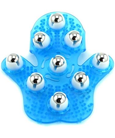 Deep Tissue Massage Roller Glove for Neck, Chest, Foot, Hamstrings, Thighs, and Full Body Care 9 360-degree-roller Metal Roller Ball Beauty Body Care (9 Beads)