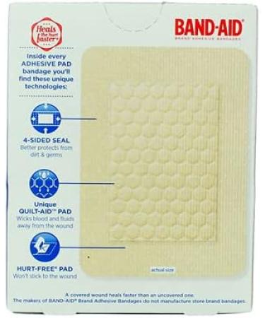 BAND-AID TRU-STAY Large Adhesive Bandages - 10 Count, 3 Count - Pack of 1 - Buy Online on GoSupps.com