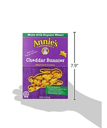 Annie's Organic Cheddar Bunnies Baked Snack Crackers 7.5 oz - Original Cheddar - 1 Pack - Buy Online on GoSupps.com