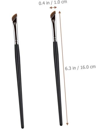 WOONEKY 2pcs Eyebrow Brush Portable Eyeliner Brush Eye Shadow Brush Eyeliner Makeup Brush Makeup Tool Metal - Buy Online on GoSupps.com
