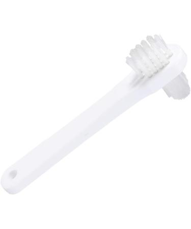 Denture Cleaning Brush 2pcs for False Teeth - Double-Ended Toothbrush (White+ Blue) - Buy Online on GoSupps.com