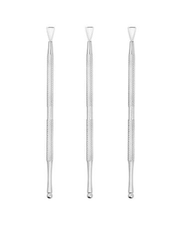 ZIZZON Cuticle Pusher Stainless Steel Triangle Cuticle Peeler Scraper Remove Gel Nail Polish Nail Art Remover Tool 3 Pack.