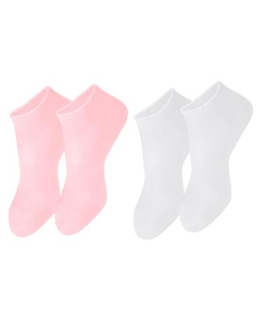 minkissy 4 Pairs Exfoliating Moisturizing Socks Non Socks Heal Socks Cosmetic Moisturizing Socks Foot Care Moisturizer Socks Cracked Heel Care Socks Girl Hydrating Sebs Short Boots