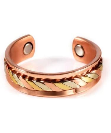 Pure Copper Magnetic Therapy Ring for Arthritis & Joint Pain Relief - Adjustable Size - Buy Online on GoSupps.com
