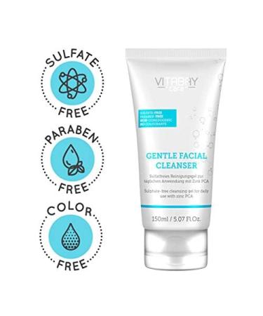 Vitabay Gentle Facial Cleanser for Facial Cleansing, 150 ml x 4 - Cleansing Gel for Face with Zinc - Anti Pimple Wash Gel Face - Face Wash Cleanser F - Buy Online on GoSupps.com