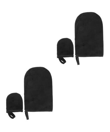 Angoily 2 Sets Tanning Gloves Nail Art Supplies Salon Gloves Manicure Accessories Anti-uv Gloves Soft Tanning Mitt Gel Nail Gloves Uv Protection Lotion Black Agent Self Tan Flocking