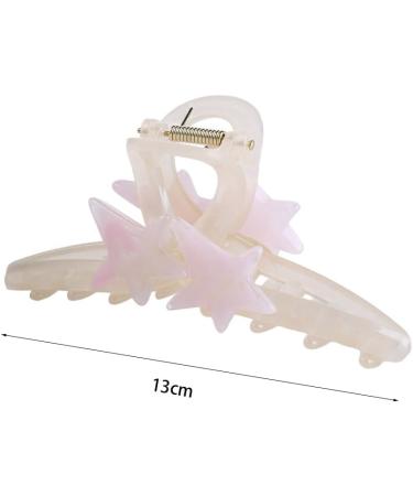 Vctitil Five-pointed Star Acrylic Hair Claws Hair Clips Ponytail Holders Shark Clip Barrettes Hair Accessories for Women Girl Thin Thick Hair(pink) - Buy Online on GoSupps.com