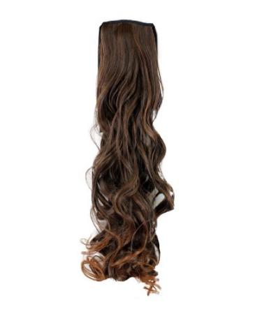 WIG ME UP - YZF-1094HT-2T30 Hairpiece ponytail brown mix wavy 63cm attached with ribbon/band and clip brown light chestnut (2T30)