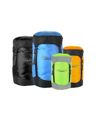 Frelaxy Compression Sack, 40% More Storage! 11L/18L/30L/45L/52L Compression Stuff Sack, Water-Resistant & Ultralight Sleeping Bag Stuff Sack - Space Saving Gear for Camping, Hiking, Backpacking Black Medium