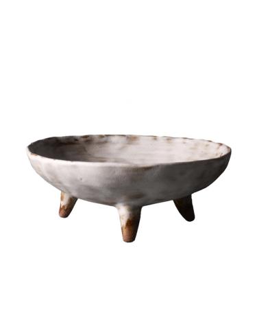 Fruit Bowl Salad Bowl Round Ceramic High-Footed Fruit Plate Snack Dessert Plate Seasoning Plate Tea Plate Dinner Plate Kitchen Storage Plate Fruit Bowl for Kitchen Counter (Color : Black) (White)