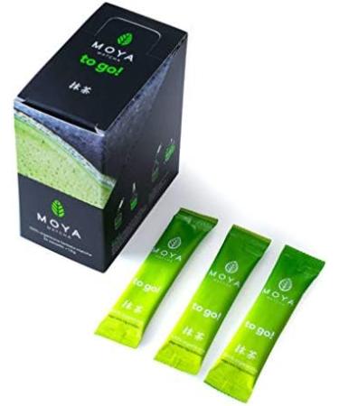 Organic Moya Matcha to Go! Set | 24 x 1.5g Matcha to Go Sticks + Glass Shaker 330ml | Set for The Preparation of hot&Cold Matcha | Ideal for Work While Traveling or at The Gym 24 x 1 5g Matcha To Go Sachets + Glass Shaker - Buy Online on GoSupps.com