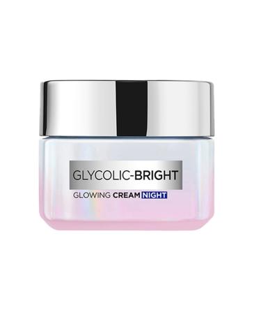L'Oreal Paris Glycolic Bright Glowing Night Cream 15ml |Overnight Brightening Cream with Glycolic Acid that Visbily Minimizes Spots & Reveals Glowing skin