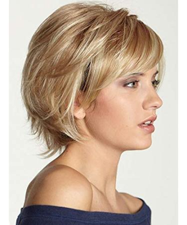 Yxshz Blonde Short Layered Wig for Women - Heat-Resistant Synthetic Full Wig with Ponytail - Natural Look - Buy Online on GoSupps.com