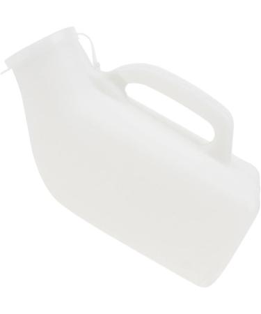1200 ML Male Urinal with Cap Reusable Plastic Men Elderly Urinal Accessories for Home Elderly Urinal White - Buy Online on GoSupps.com