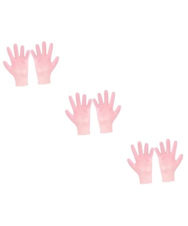 Healeved 3 Pairs Beauty Protective Glove Moisturizing Skin Hand Gloves No Crease Hairpin Black Moisturizing Gloves for Hand Tropical Headdress Pink Dry Skin Miss Whitening Sebs