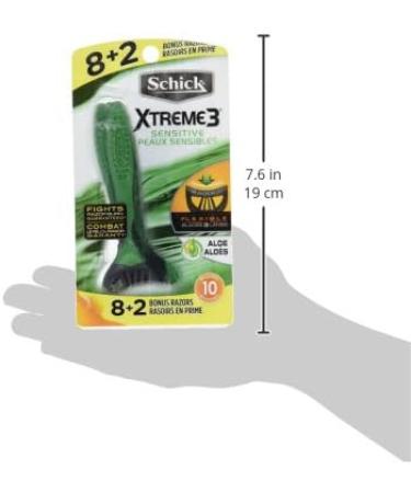 Schick Xtreme3 Triple Blade Razors for Sensitive Skin - 8 Count | International Shipping Available - Buy Online on GoSupps.com