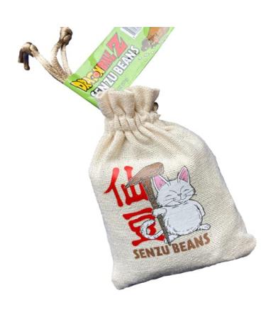 Boston America Dragonball Z Senzu Beans Candy One 1 Collectible Korin Drawstring Bag Sour Green Apple Flavored Candy Green, Brown 2 Ounce (Pack of 1)