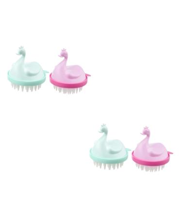 Frcolor 4 pieces massage shampoo comb scalp massage Brush massage brush for the scalp head massager for hair brush for curly hair shampoo brush for the scalp headwear