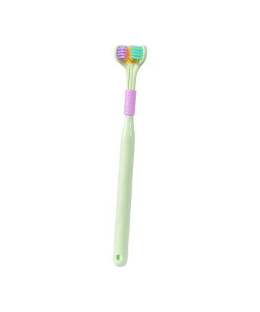Three -side toothbrush adult children autism toothbrush ultra -fine toothbrush with soft bristles for full tooth and gum care19.5x.5 cm Green