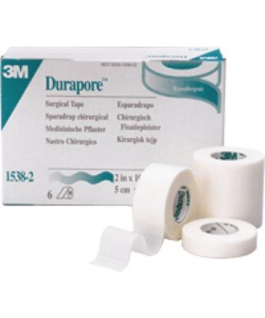 3M Durapore Surgical Tape 1/2" x 10 Yard Roll - Hypoallergenic Silk (Pack of 12 Rolls) - Model 1538-0 - International Shipping Available - Buy Online on GoSupps.com