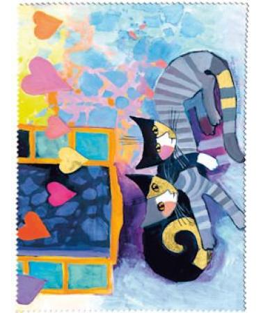 Fridolin glasses cleaning cloth Rosina Wachtmeister-Flying Hearts fabric colorful 18x12.5x1 cm - Buy Online on GoSupps.com