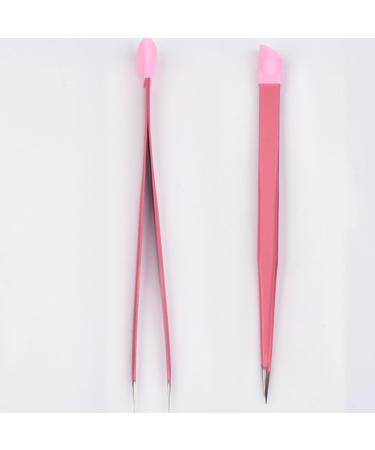 Nail Tweezers Double Sided Nail Art Sticker Silicone Press Rhinestone Picker Nippers Pink Brushes - Buy Online on GoSupps.com