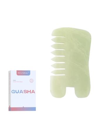 Bounabay Gua Sha Kamm natural stone Jade Fascienkamm Guasha Therapy Massager facial massage stone with bags massage for facial yoga scalp/back/neck/body massage ... Xiuyan jade