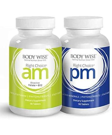 Bodywise Right Choice AM (90 Tablets) and Right Choice PM (90 Tablets) Vitamin D3 Immune Support