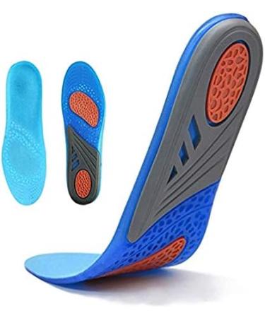 Comfort Gel Shoe Insoles for Long-Time Walking and Standing - All-Day Shock Absorption and Cushioning - Light Blue - US Men 3-9 & Women 4.5-11 - Buy Online on GoSupps.com