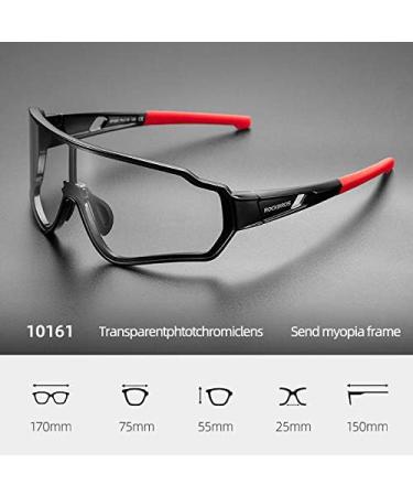 ROCKBROS Photochromic Cycling Sunglasses | UV Protection | Black-Red - Buy Online on GoSupps.com
