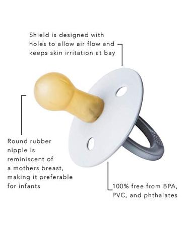 BIBS Natural Rubber Pacifiers | Set of 2 BPA-Free Soothers | Made in Denmark | Ivory | Size 6-18 Months - Buy Online on GoSupps.com