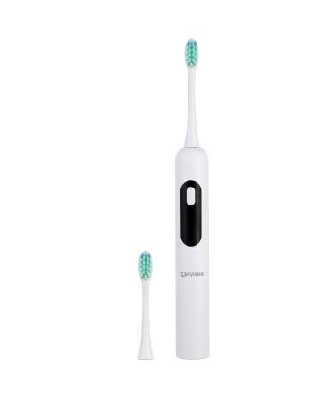 goyisee Sonic Electric Toothbrush 5 Modes 35000 VPM IPX7 Waterproof Timer 4H Charge for 60 Days Use Rechargeable Tooth Brush with 2 Dupont Bristles Toothbrushes for Adults Portable for Tavel White