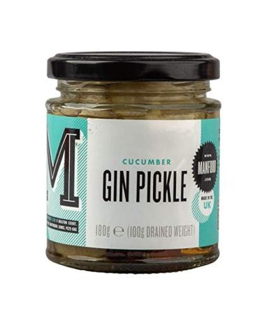 Manfood Gin Pickle 180g | Sliced Cucumbers in a Gin Flavoured Marinade| Pairs Well with Cheese or Smoked Fish