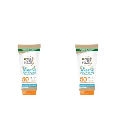 Garnier Ambre Solaire SPF 50+ Sensitive Advanced Kids Sun Cream High Protection Against UVA & UVB Non-Sticky Water-Resistant Sunscreen for Face & Body Approved by Cruelty Free International 175ml 175 ml (Pack of 2)