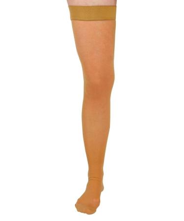 Medline CURAD Thigh-High Compression Hosiery 15-20 mmHg Tan Size E (2XL) Medical Grade Support Stockings