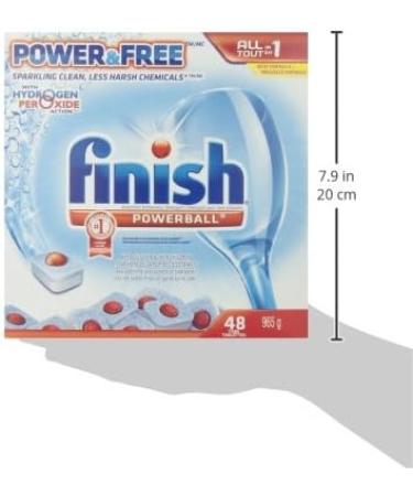 Finish Power and Free Powerball Dishwasher Tabs with Hydrogen Peroxide Action 48 Count - Buy Online on GoSupps.com