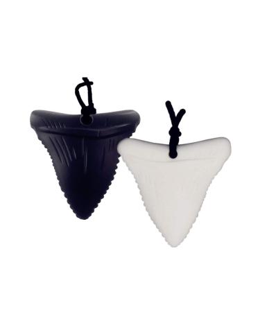 Chewing ring necklace silicone shark tooth shape for adults and small babies soft sensory care tools for autism ADHD and dental children 2 pieces - Buy Online on GoSupps.com