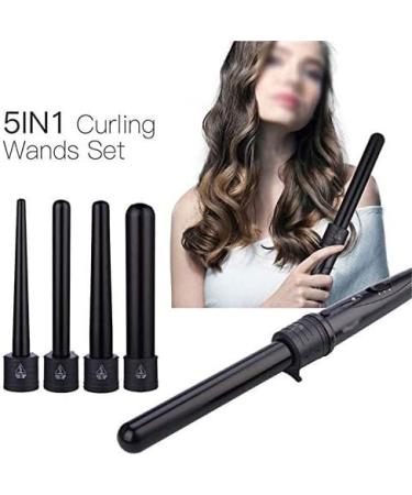 5 in 1 Ceramic Hair Curling Iron | Versatile Curling Wand & Roller Tong - Black | Perfect Hair Curl Styling Tool - Buy Online on GoSupps.com