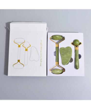 3-in-1 Face & Body Jade Roller and Gua Sha Set | 100% Natural Real Stone | Authentic Anti-Aging Beauty Tool - Buy Online on GoSupps.com