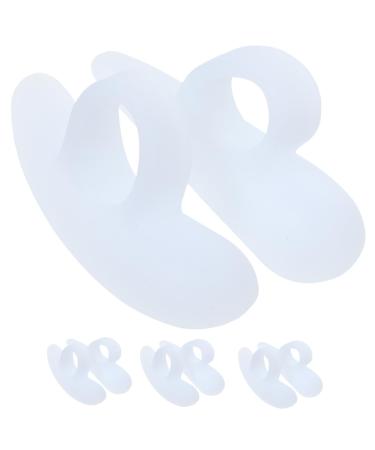 Toe Spacers 4 Pairs Toe Spacers for Feet Men Hammer Toe Crest Pad Toe Splints Foot Insoles for Men Foot Protectors for Feet Curly Gel Toe Divider Orthotics Corrective Pad Gasket