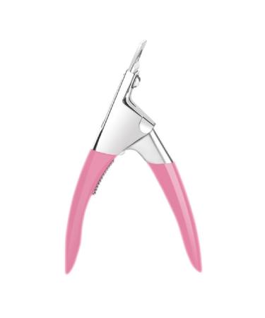 Professional Acrylic Nail Fake False Nails Tip Cutter Nail Trimmer for Artificial Nail Manicure Nail Art Tool Stainless Steel Nail Professional Nail Tool U-Shaped Nail Pink
