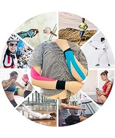Pre-Cut Black Kinesiology Sports Tape - 20 Pieces, 5cm x 5m - Prevent Muscle Damage, Protect Joints, Relieve Pain - Buy Online on GoSupps.com