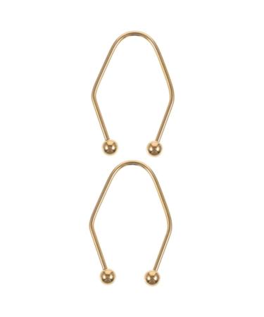 FOMIYES 2pcs Dimple Trainer Jaw Trainer Hairpin Facial Care Exerciser Play Stainless Steel 4.00X2.50X0.50CMx2pcs Goldenx2pcs