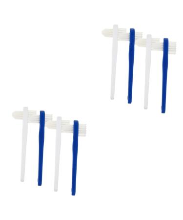 Minkissy 8 STK Double -headed wrong toothbrush prosthesis cleaning brush for home prosthesis cleaning brush for the household portable toothbrush hand tools double brush care