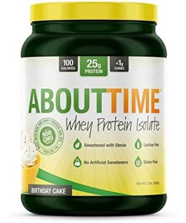 About Time Whey Protein Isolate Powder 25g Birthday Cake Natural Ingredients Non-GMO Gluten-Free Lactose-Free Zero Sugar Low Carb 32 Servings - Buy Online on GoSupps.com